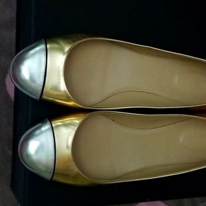 J Crew silver/gold shoes
